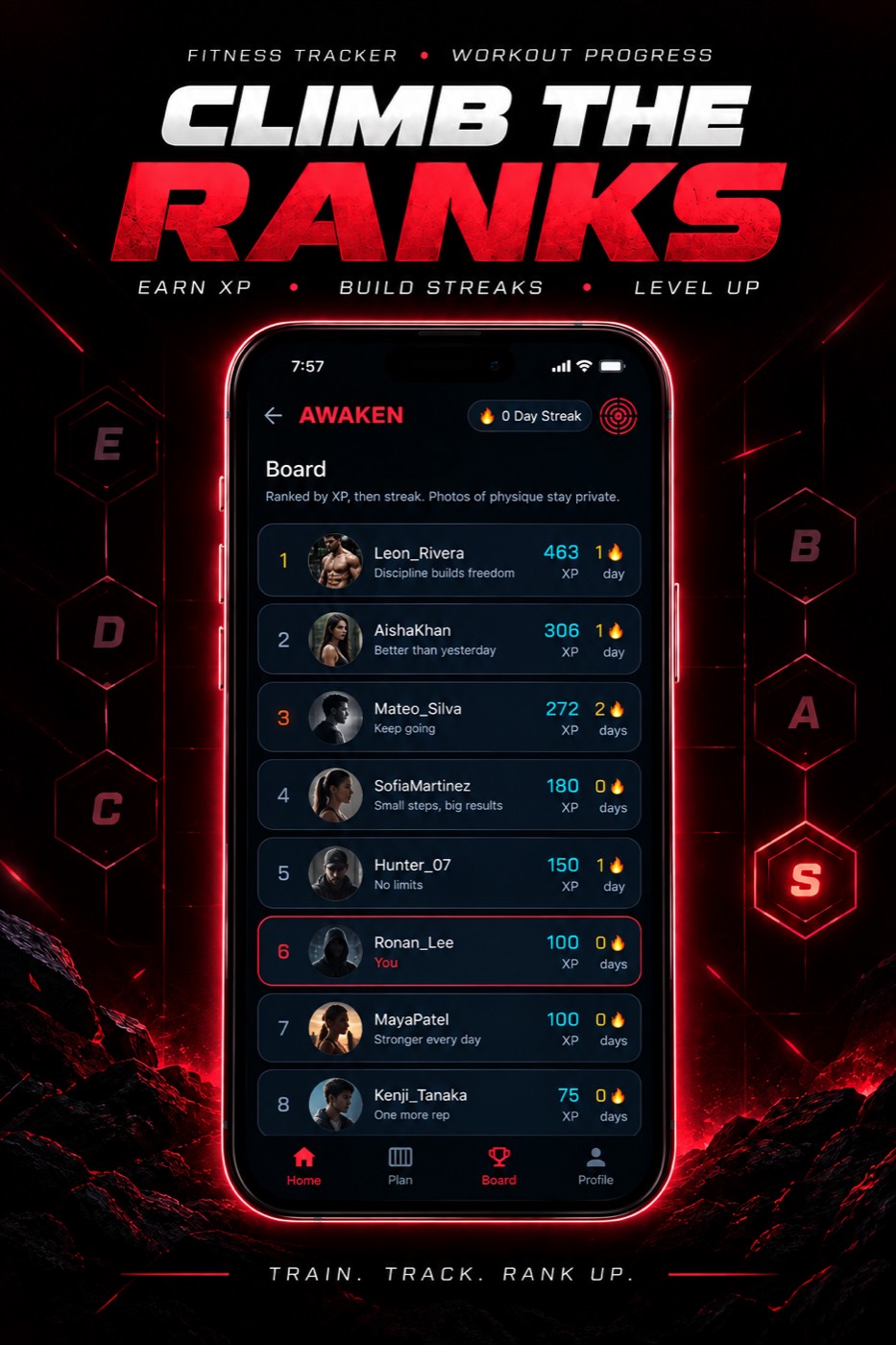 Climb the ranks on the board